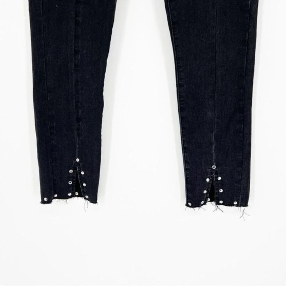 PAIGE‎ Hoxton Ankle Peg Studded Jeans Women's Size 27 Black Skinny Denim
